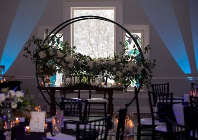 Wedding decor at Oaks Manor banquet hall