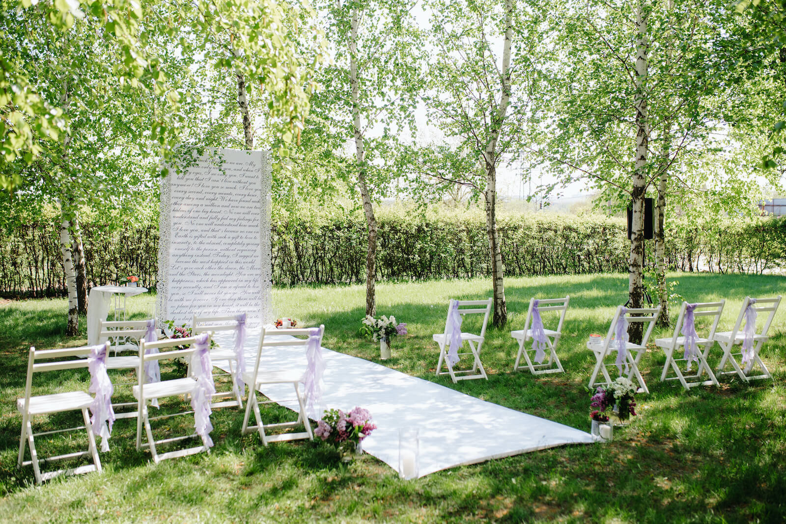 Small wedding setting