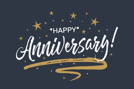 Wishing a happy anniversary. Celebrating love and years together.