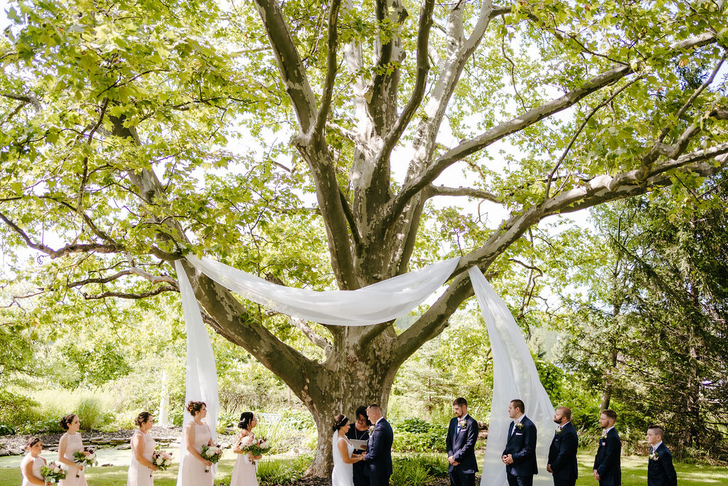 Bridal party posing